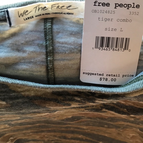 NWT Free people camo  long sleeve tee - Picture 6 of 8